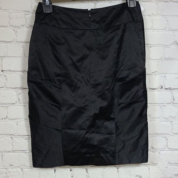 Miss Me MM Couture Black Satin Ruffle Mini Skirt Small Formal Straight Pencil - Picture 6 of 9